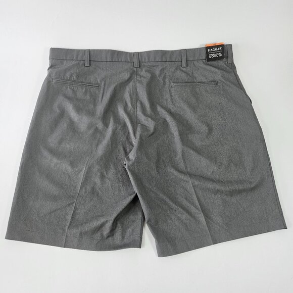 Haggar Premium Cool 18 Men's Shorts Sz 42 Gray Straight Fit Superflex Waistband - Picture 2 of 9